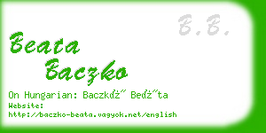 beata baczko business card